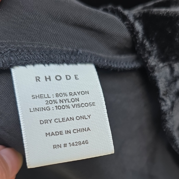 NWT RHODE JEMIMA SLIP STYLE BLACK VELVET MAXI DRESS SIZE 12 - Picture 6 of 7